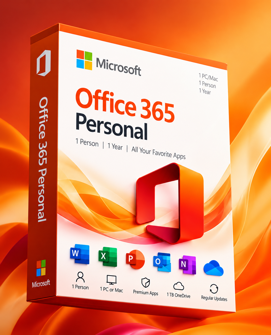 Microsoft 365 Personal – 1 Year Subscription | 1 User | PC, Mac & Mobile